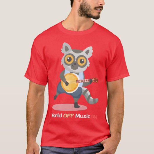音楽オフ・音楽オンの文字 音楽好きな人へのギフト Tシャツ (正面)