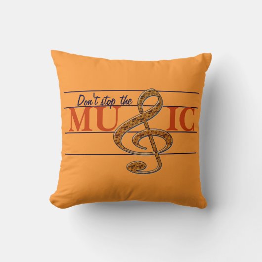 音楽オレンジ装飾的な枕をストップ クッション (正面)