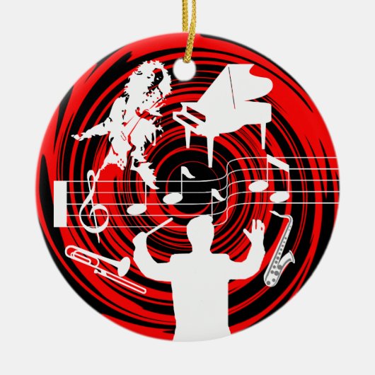 音楽オーナメントは写真を加えます セラミックオーナメント (正面)