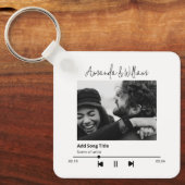 音楽カスタムと曲の写真 キーホルダー (正面)