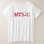 音楽カスタムシャツとジャケット プラスサイズTシャツ (デザイン裏面)