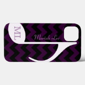 音楽カスタムノートとシェブロンストライプ Case-Mate iPhoneケース (裏面 (横))