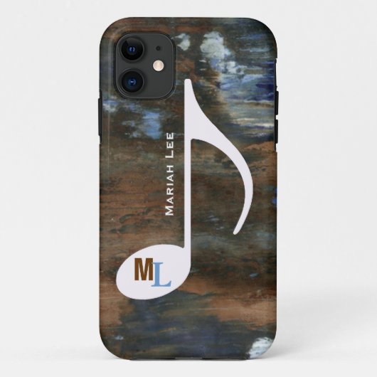 音楽カスタムノートの古いテクスチャ Case-Mate iPhoneケース (裏面)