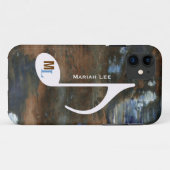 音楽カスタムノートの古いテクスチャ Case-Mate iPhoneケース (裏面(横))