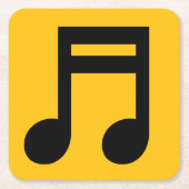 音楽カスタムノート付き紙クラシカルコースター スクエアペーパーコースター (正面)