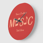 音楽カスタム文字&カラーウォールクロック ラージ壁時計 (傾斜)