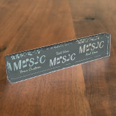 音楽カスタム机の銘板 デスクネームプレート (側面)