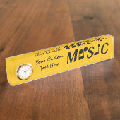 音楽カスタム机の銘板 デスクネームプレート (側面)