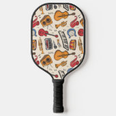 音楽カッコいいをテーマにしたピアノドラムギターViolin More ピックルボールラケット (正面)