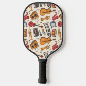 音楽カッコいいをテーマにしたピアノドラムギターViolin More ピックルボールラケット (裏面)