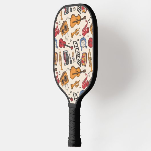 音楽カッコいいをテーマにしたピアノドラムギターViolin More ピックルボールラケット (左)