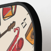 音楽カッコいいをテーマにしたピアノドラムギターViolin More ピックルボールラケット (左詳細)