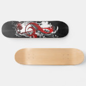 音楽カッコいいノート点々のある花(ばちゃばちゃ)跳ねる スケートボード (横)