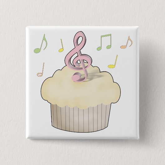 音楽カップケーキ 缶バッジ (正面)