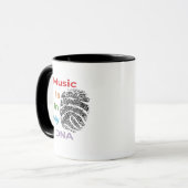 音楽カラフルは私のDNAに入っているミュージシャン音楽ノート マグカップ (正面左)