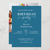 音楽カラフルをテーマにしたお誕生日ケーキパーティー 招待状 (正面/裏面)