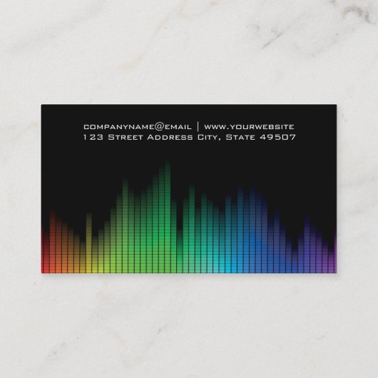 音楽カラフルイコライザーの背景 名刺 (裏面)