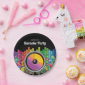音楽カラフルカラオケ誕生日パーティー紙プレート ペーパープレート (パーティー)