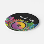 音楽カラフルカラオケ誕生日パーティー紙プレート ペーパープレート (アングル)