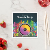音楽カラフルカラオケ誕生日パーティー紙 スタンダードカクテルナプキン (インサイチュ)