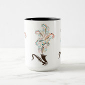 音楽カラフルサックス&フローラ渦巻き マグカップ (中央)