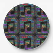 音楽カラフルジャンル ペーパープレート (正面)