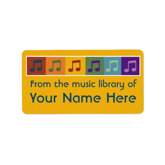 音楽カラフルノートと音楽ラベル ラベル (正面)