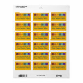 音楽カラフルノートと音楽ラベル ラベル (フルシート)