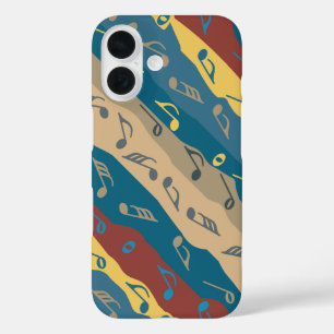 音楽カラフルノートのストライプ iPhone 16ケース