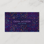 音楽カラフルノートのパターン（紫） 名刺 (正面)