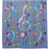 音楽カラフルノートシャワーカーテン シャワーカーテン (正面)