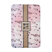 音楽カラフルノートミュージシャンモノグラム バスマット (正面縦)