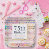 音楽カラフルノートミュージシャン誕生日 ペーパープレート (パーティー)