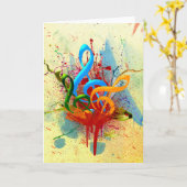 音楽カラフルノート カード (黄色い花)