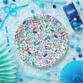 音楽カラフルノート ペーパープレート (パーティー)