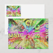 音楽カラフルノート ポストカード (正面/裏面)