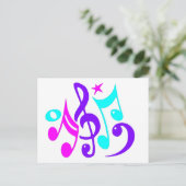 音楽カラフルノート ポストカード (スタンド正面)