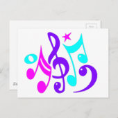 音楽カラフルノート ポストカード (正面/裏面)