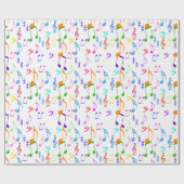 音楽カラフルノート ラッピングペーパー (フラット)