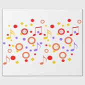 音楽カラフルノート ラッピングペーパー (フラット)