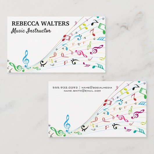 音楽カラフルノート 名刺 (正面/裏面)