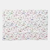 音楽カラフルパターン キッチンタオル (横)