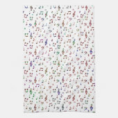 音楽カラフルパターン キッチンタオル (縦)