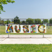 音楽カラフルレターと音楽ノート 横断幕 (インサイチュ)