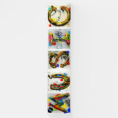 音楽カラフルレターと音楽ノート 横断幕 (縦)