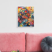音楽カラフル作曲抽象芸術絵画の キャンバスプリント (インサイチュ (リビング))