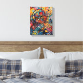 音楽カラフル作曲抽象芸術絵画の キャンバスプリント (インサイチュ (寝室))