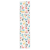 音楽カラフル楽器ノート&ハートパターン ショートテーブルランナー (正面)