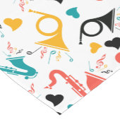 音楽カラフル楽器ノート&ハートパターン ショートテーブルランナー (コーナー)