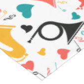 音楽カラフル楽器ノート&ハートパターン テーブルクロス (アングル)